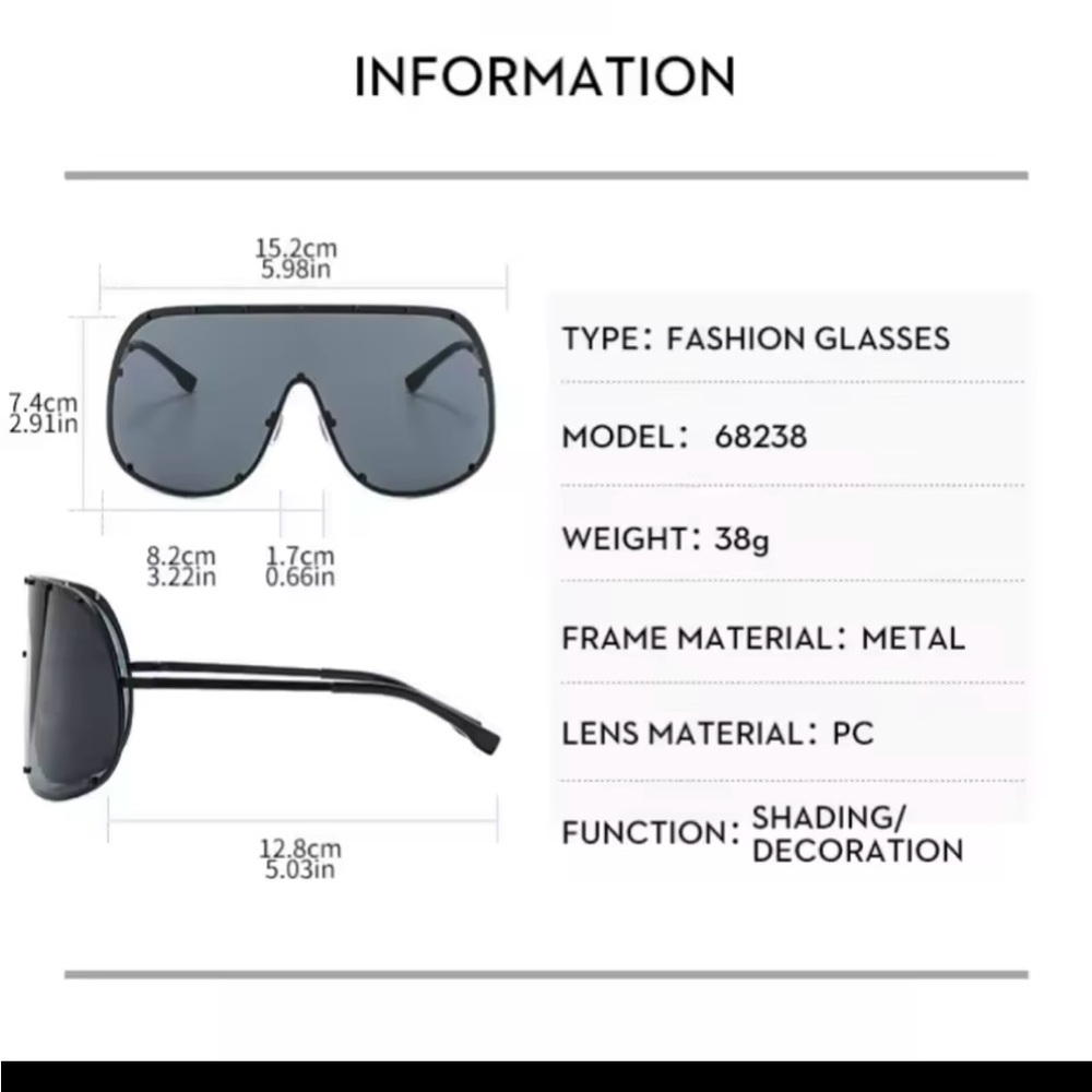 Chic Black Metal Frame Sunglasses - Picture 3 of 3